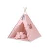 Teepee Kinderspiel-Zelt für Kinder + Schmuckfedern - Altrosa